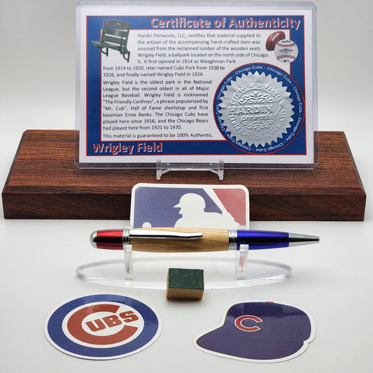 Chicago Cubs Pen | Wrigley Field Souvenir Pen | Wrigley Field Seat Pen | Baseball | Collectible | MLB | Handcrafted Pen | Cubs Fan Gift