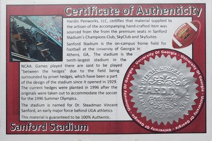 University of Georgia Pen | Sanford Stadium Plastic Seat Souvenir Pen | College Football | Collectible | NCAA | SEC | Bulldogs Fan Gift