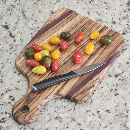 Zebrawood & Purpleheart Cutting Board | Handmade | Hardwood | Kitchen Decor | Home Cooking | Chef Gift | Housewarming Gift | Wedding Gift