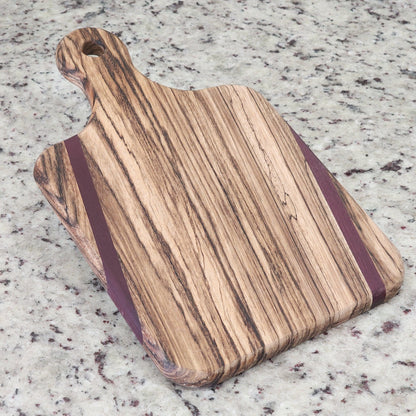 Zebrawood & Purpleheart Cutting Board | Handmade | Hardwood | Kitchen Decor | Home Cooking | Chef Gift | Housewarming Gift | Wedding Gift