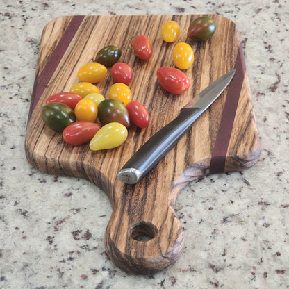 Zebrawood & Purpleheart Cutting Board | Handmade | Hardwood | Kitchen Decor | Home Cooking | Chef Gift | Housewarming Gift | Wedding Gift