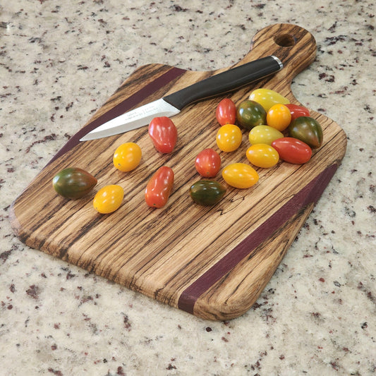 Zebrawood & Purpleheart Cutting Board | Handmade | Hardwood | Kitchen Decor | Home Cooking | Chef Gift | Housewarming Gift | Wedding Gift