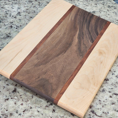 Cutting Board · Maple, Walnut & Brazilian Cherry · Handmade Kitchen Gift · Chef Decor · Housewarming Present