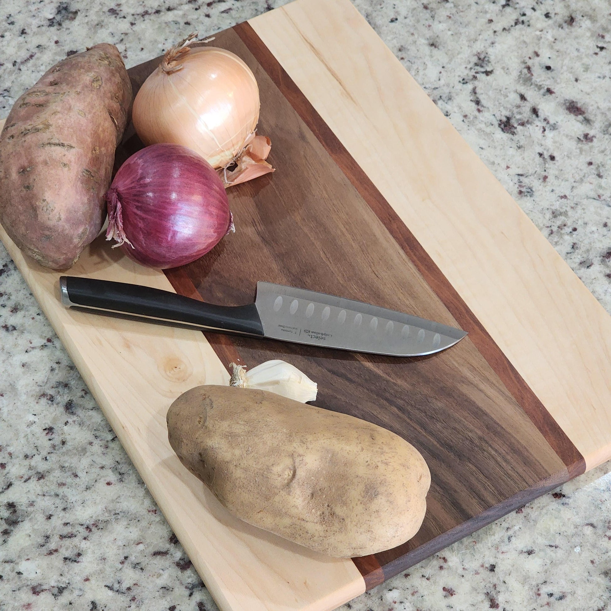 Cutting Board · Maple, Walnut & Brazilian Cherry · Handmade Kitchen Gift · Chef Decor · Housewarming Present