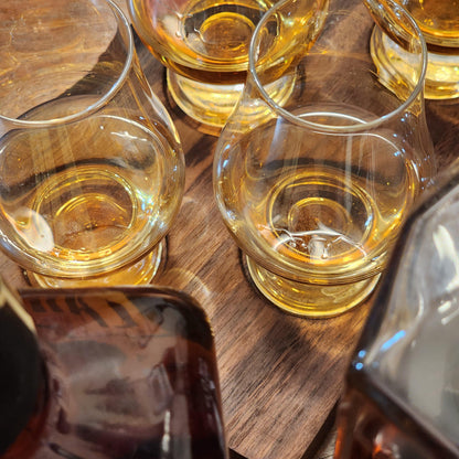 Whiskey Flight - Live Edge Walnut - Hardwood - Home Entertainment - Bourbon Flight - Handmade - Wood - Decorative - Bar Accessory