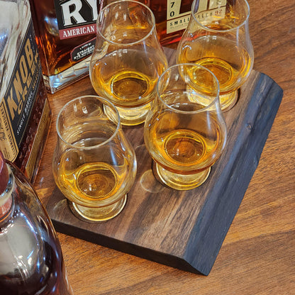 Whiskey Flight - Live Edge Walnut - Hardwood - Home Entertainment - Bourbon Flight - Handmade - Wood - Decorative - Bar Accessory