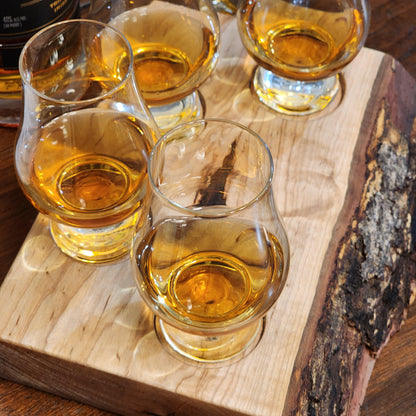 Whiskey Flight - Live Edge Maple - Hardwood - Home Entertainment - Bourbon Flight - Handmade - Wood - Decorative - Bar Accessory