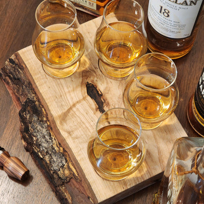 Whiskey Flight - Live Edge Maple - Hardwood - Home Entertainment - Bourbon Flight - Handmade - Wood - Decorative - Bar Accessory