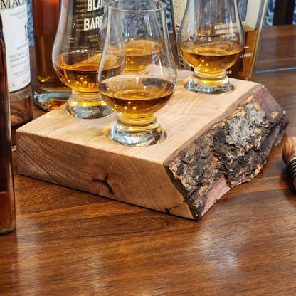 Whiskey Flight - Live Edge Maple - Hardwood - Home Entertainment - Bourbon Flight - Handmade - Wood - Decorative - Bar Accessory