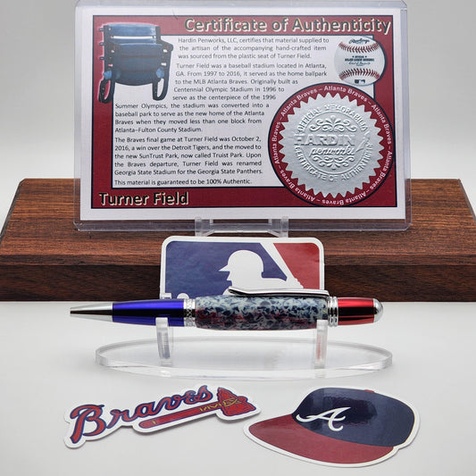 Atlanta Braves Pen | Turner Field Souvenir Pen | Turner Field Seat Pen | Baseball | Collectible | MLB | Handcrafted Pen | Braves Fan Gift