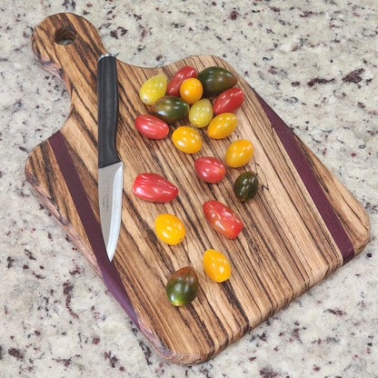 Zebrawood & Purpleheart Cutting Board | Handmade | Hardwood | Kitchen Decor | Home Cooking | Chef Gift | Housewarming Gift | Wedding Gift