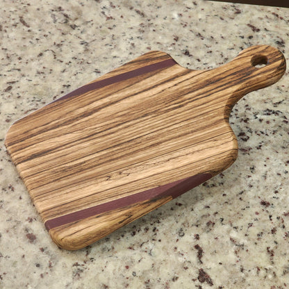 Zebrawood & Purpleheart Cutting Board | Handmade | Hardwood | Kitchen Decor | Home Cooking | Chef Gift | Housewarming Gift | Wedding Gift