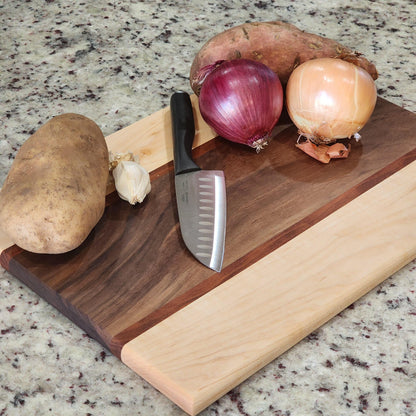 Cutting Board · Maple, Walnut & Brazilian Cherry · Handmade Kitchen Gift · Chef Decor · Housewarming Present