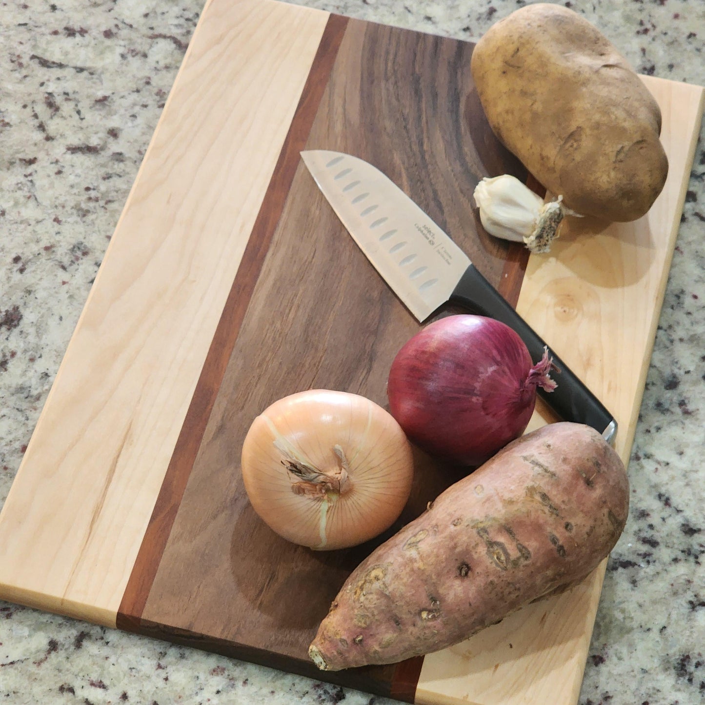 Cutting Board · Maple, Walnut & Brazilian Cherry · Handmade Kitchen Gift · Chef Decor · Housewarming Present