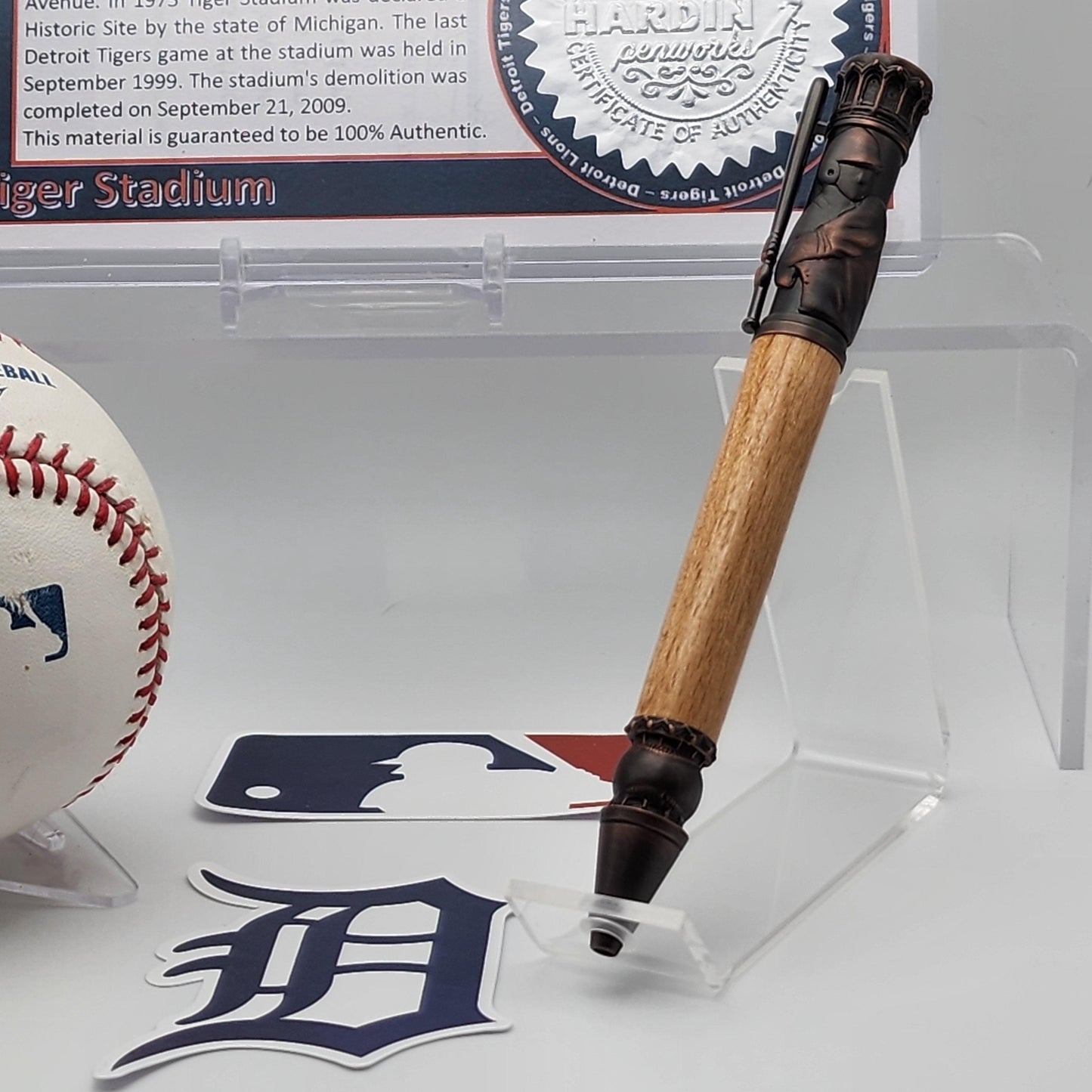 Detroit Tigers Pen – Made from Tiger Stadium Seating · Baseball Kit Bolt-Action Pen · MLB Collectible Tigers Fan Gift