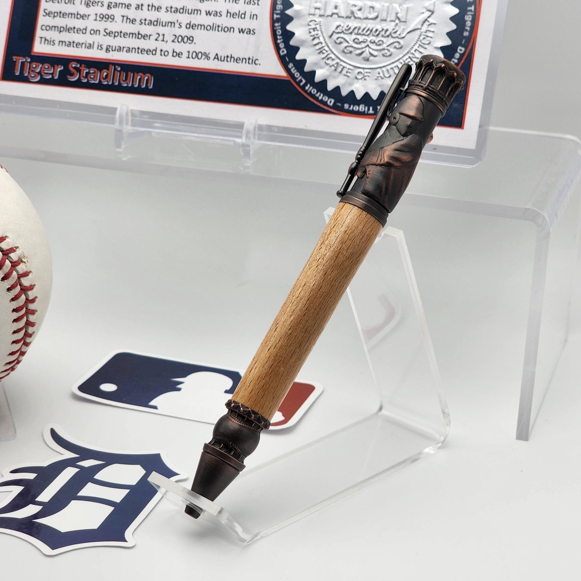 Detroit Tigers Pen – Made from Tiger Stadium Seating · Baseball Kit Bolt-Action Pen · MLB Collectible Tigers Fan Gift