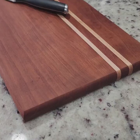 Cherry Cutting Board • Maple Accent • Handmade Hardwood • Kitchen Gift • Chef Board • Rustic Utility • 467 Woodworking