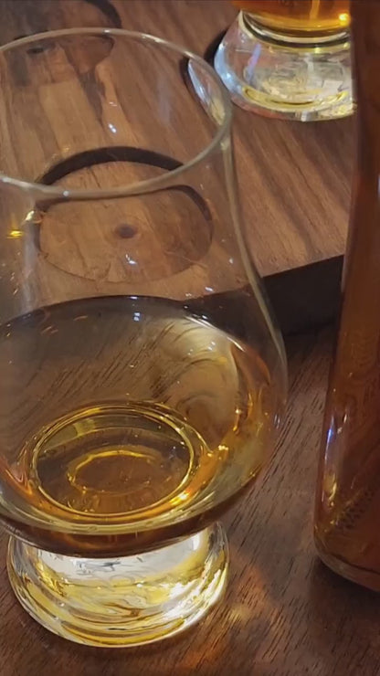 Whiskey Flight • Live Edge Walnut • Handmade Hardwood • Bourbon Tasting Tray • Bar Gift