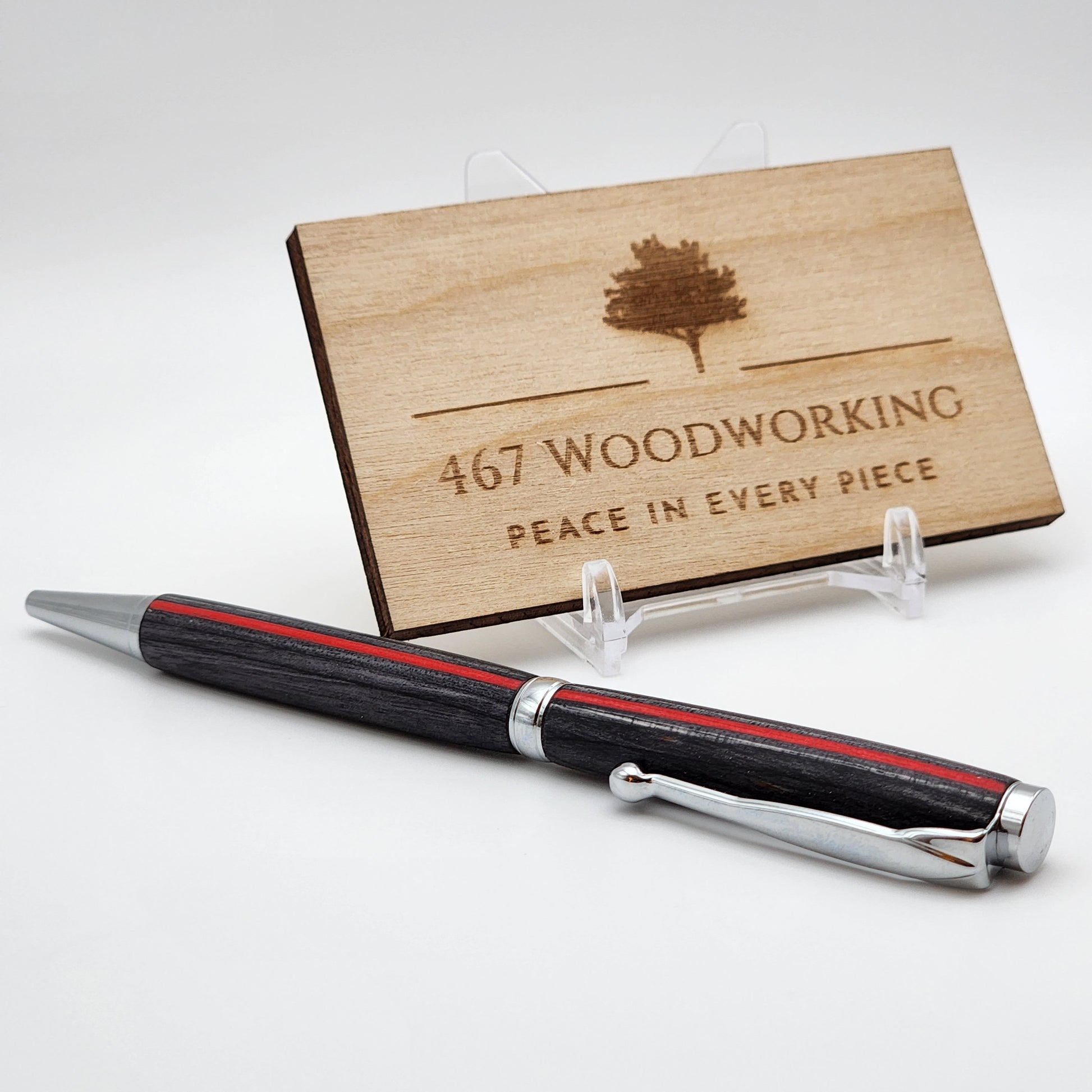 Thin Red Line Pen | Firefighter | Firefighter Gift | Turned Pen | Artisan Pen | Handcrafted